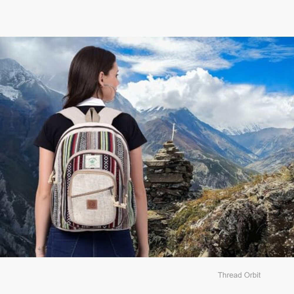 Large Hemp Backpack with Multiple Pockets, Adjust… - image 2